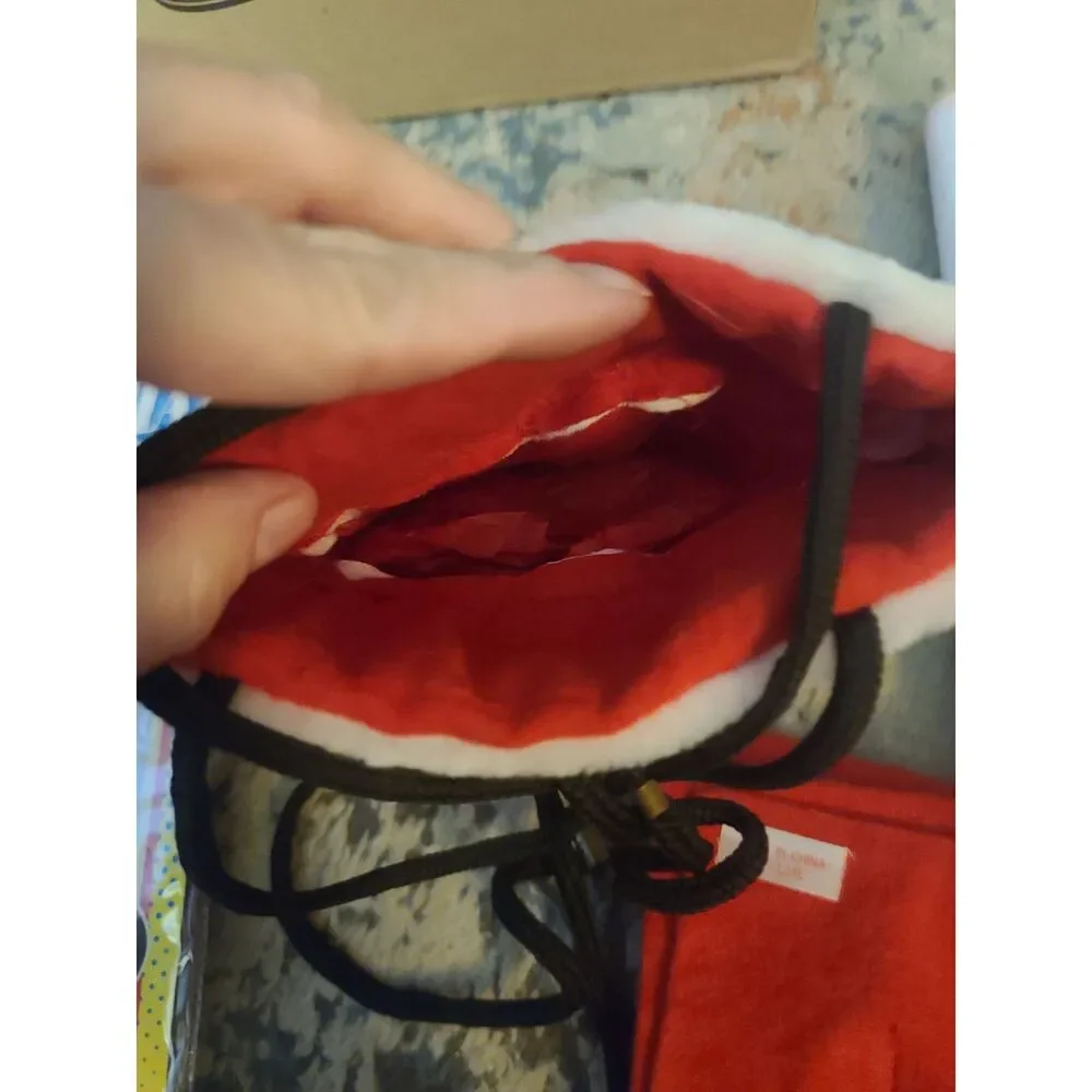 Vintage Pet‎ Christmas Costume Santa Hat & Scarf for Pets Up to 75 lbs. L/XL